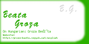 beata groza business card